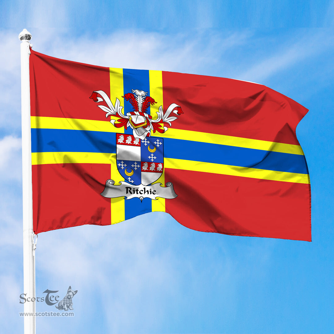 ScotsTee Shop Scottish Ritchie Coat of Arms in Flag of Orkney Scotland