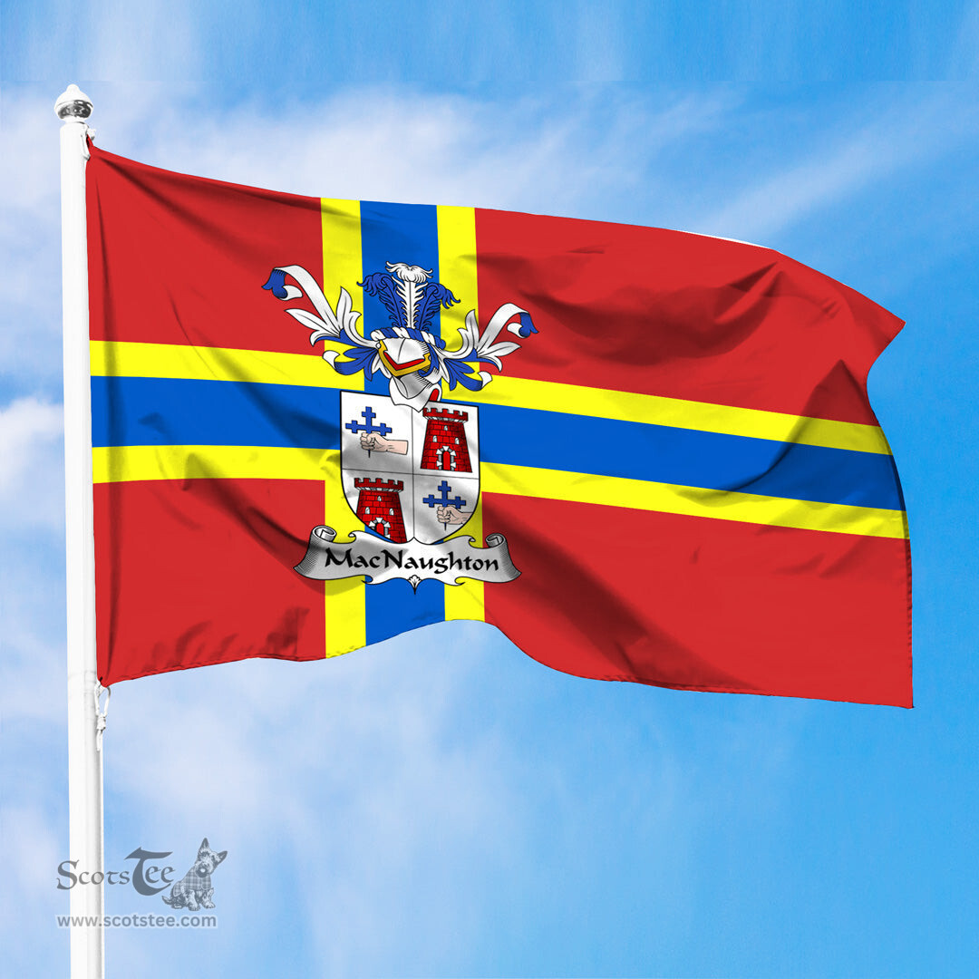 ScotsTee Shop Scottish MacNaughton or MacNaughten Coat of Arms in Flag of Orkney Scotland
