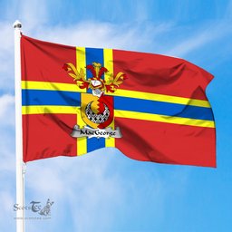 ScotsTee Shop Scottish MacGeorge Coat of Arms in Flag of Orkney Scotland