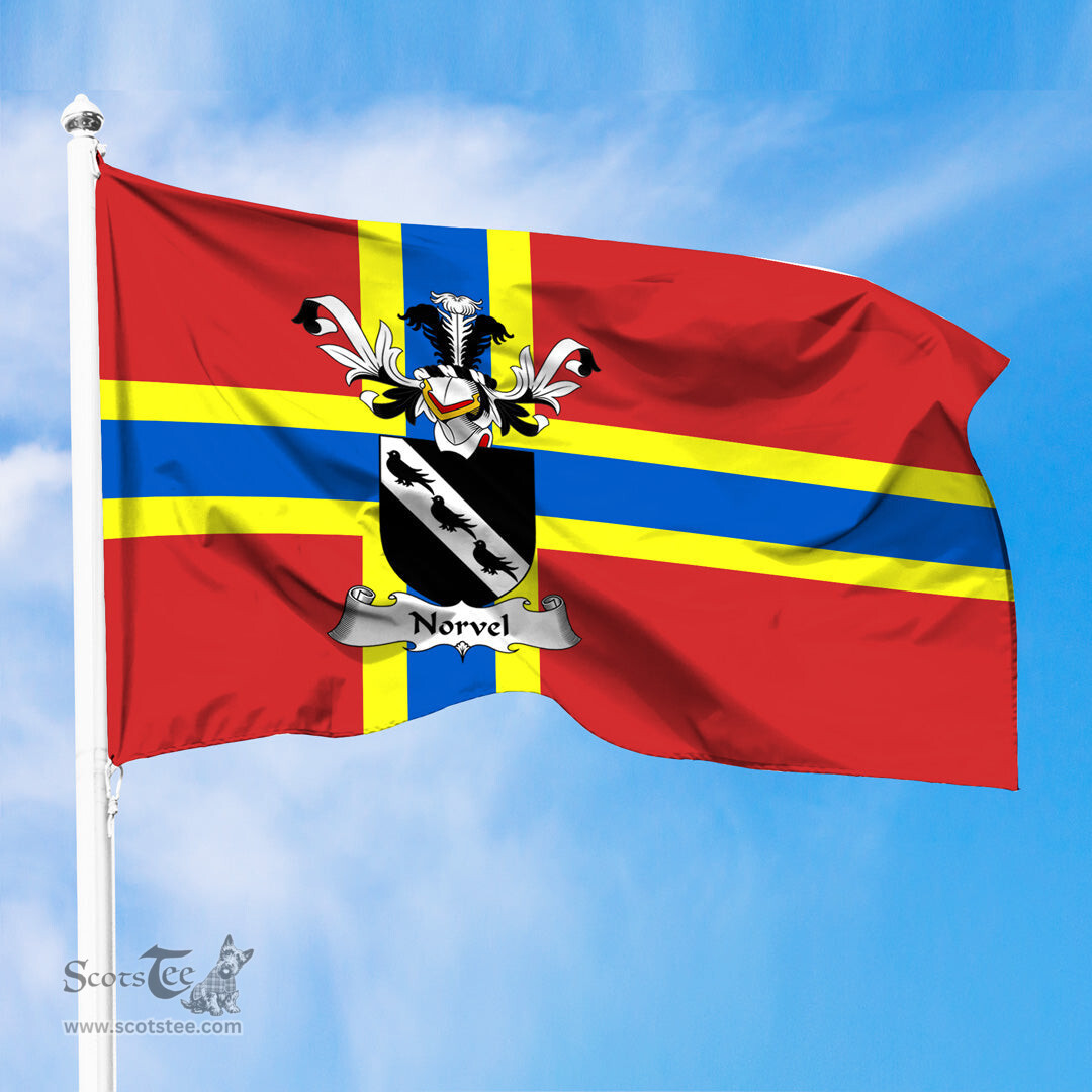 ScotsTee Shop Scottish Norvel Coat of Arms in Flag of Orkney Scotland