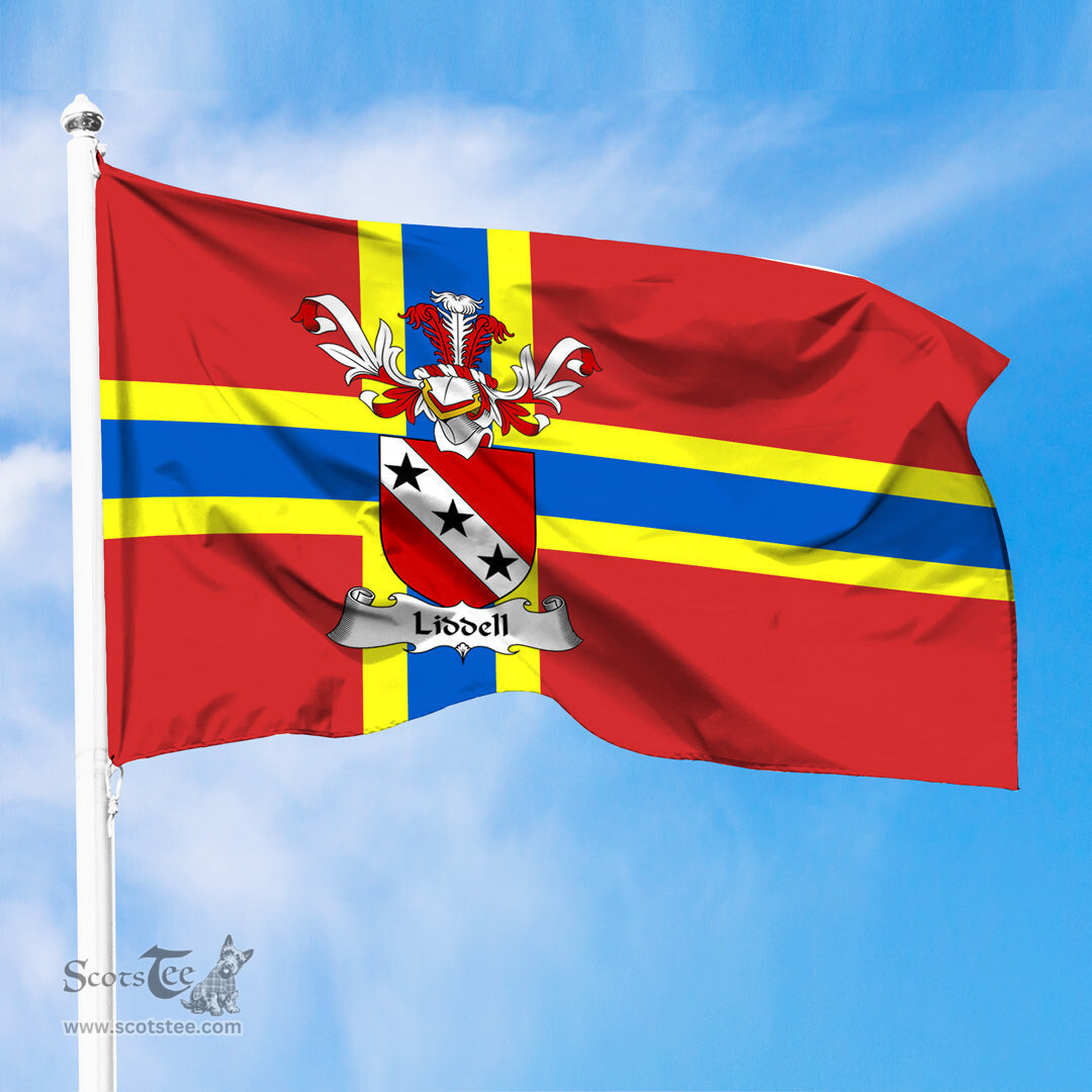 ScotsTee Shop Scottish Liddell Coat of Arms in Flag of Orkney Scotland