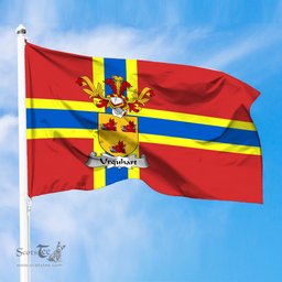ScotsTee Shop Scottish SUrquhart Coat of Arms in Flag of Orkney Scotland
