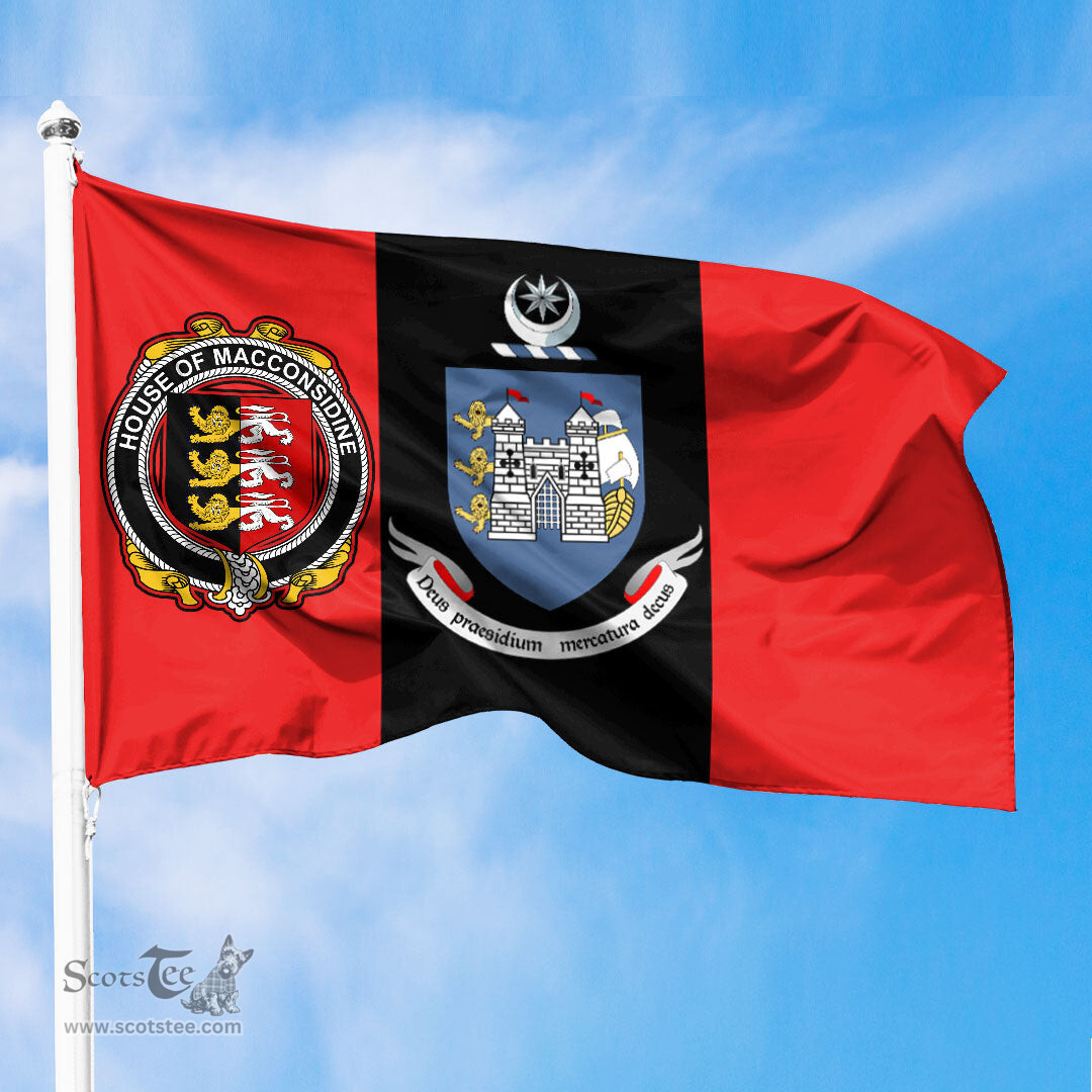 ScotsTee Shop Irish House of MACCONSIDINE Coat of Arms on Drogheda Flag Ireland
