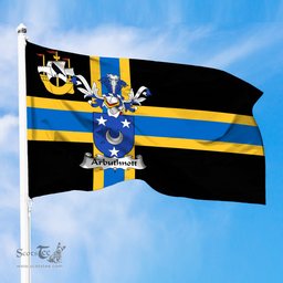 ScotsTee Shop Scottish Arbuthnott Coat of Arms in Flag of Caithness Scotland