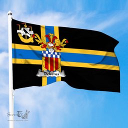 ScotsTee Shop Scottish Belsches Coat of Arms in Flag of Caithness Scotland
