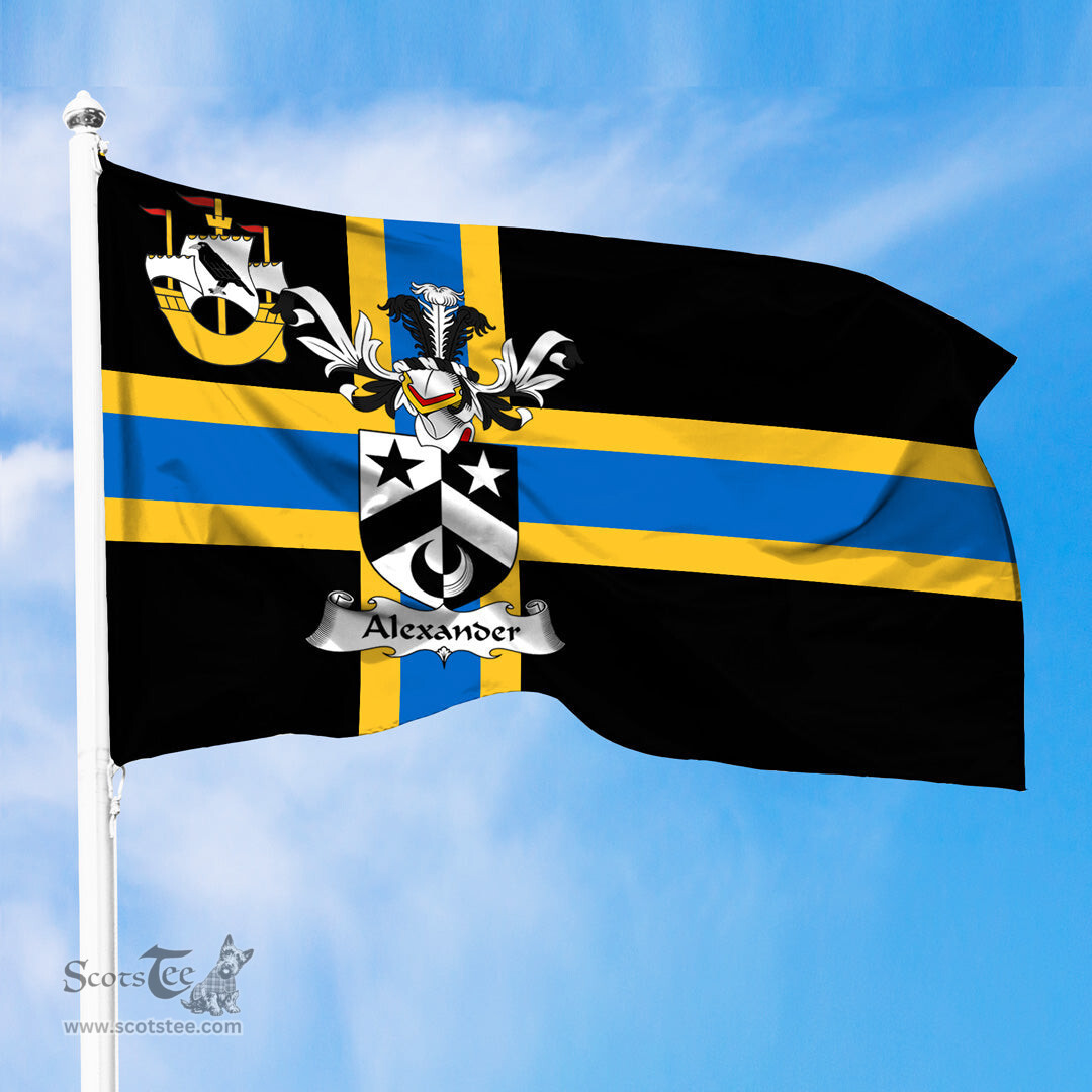 ScotsTee Shop Scottish Alexander Coat of Arms in Flag of Caithness Scotland