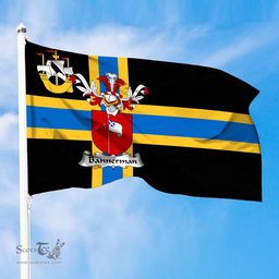 ScotsTee Shop Scottish Bannerman Coat of Arms in Flag of Caithness Scotland