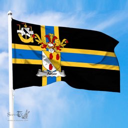 ScotsTee Shop Scottish Adair Coat of Arms in Flag of Caithness Scotland