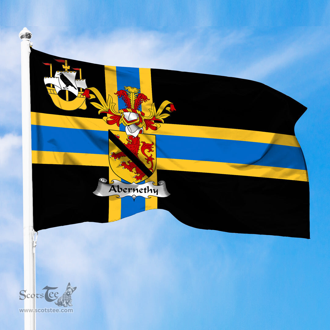 ScotsTee Shop Scottish Abernethy Coat of Arms in Flag of Caithness Scotland
