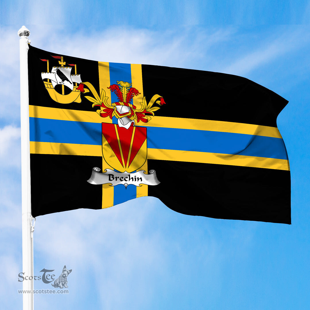 ScotsTee Shop Scottish Brechin Coat of Arms in Flag of Caithness Scotland