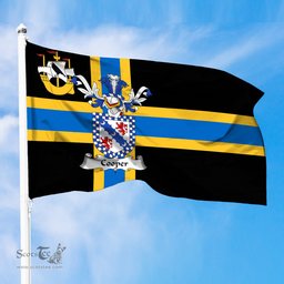 ScotsTee Shop Scottish Cooper Coat of Arms in Flag of Caithness Scotland