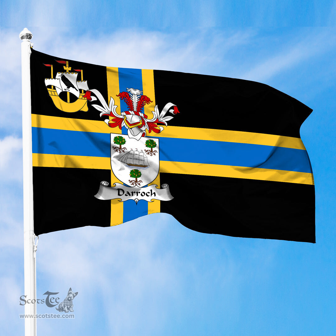 ScotsTee Shop Scottish Darroch Coat of Arms in Flag of Caithness Scotland