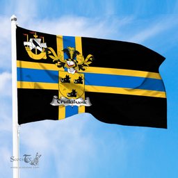 ScotsTee Shop Scottish Cruikshank Coat of Arms in Flag of Caithness Scotland