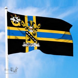 ScotsTee Shop Scottish Charles Coat of Arms in Flag of Caithness Scotland