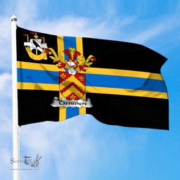 ScotsTee Shop Scottish Carruthers Coat of Arms in Flag of Caithness Scotland