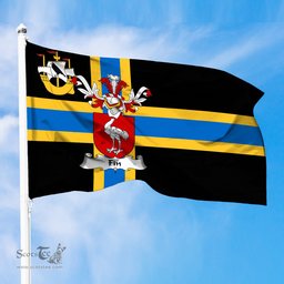 ScotsTee Shop Scottish Fin Coat of Arms in Flag of Caithness Scotland