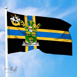 ScotsTee Shop Scottish Dunsmure or Dunsmuir Coat of Arms in Flag of Caithness Scotland