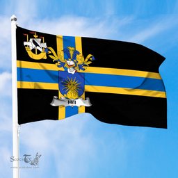 ScotsTee Shop Scottish Hill Coat of Arms in Flag of Caithness Scotland