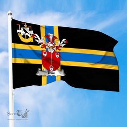 ScotsTee Shop Scottish Dun Coat of Arms in Flag of Caithness Scotland
