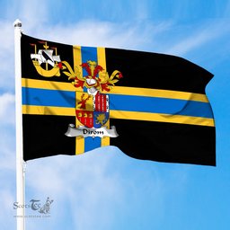ScotsTee Shop Scottish Dirom Coat of Arms in Flag of Caithness Scotland