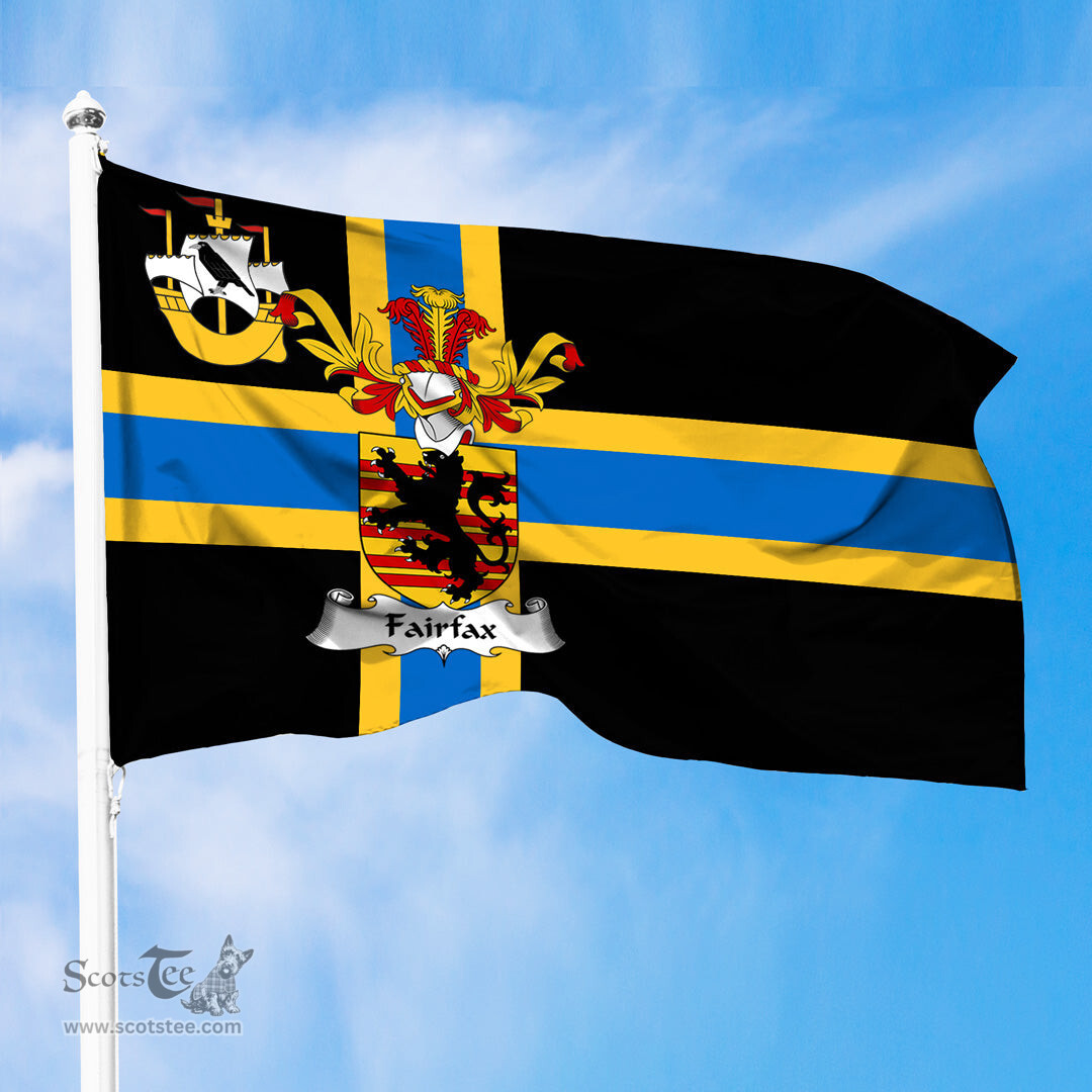 ScotsTee Shop Scottish Fairfax Coat of Arms in Flag of Caithness Scotland