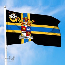 ScotsTee Shop Scottish Hamil Coat of Arms in Flag of Caithness Scotland