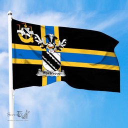 ScotsTee Shop Scottish Fortescue Coat of Arms in Flag of Caithness Scotland