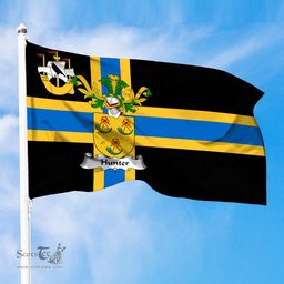 ScotsTee Shop Scottish Hunter Coat of Arms in Flag of Caithness Scotland
