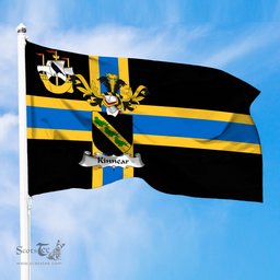 ScotsTee Shop Scottish Kinnear Coat of Arms in Flag of Caithness Scotland