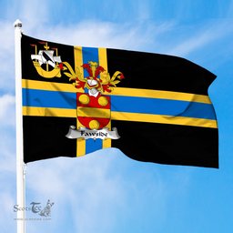 ScotsTee Shop Scottish Fawside or Fawsyde Coat of Arms in Flag of Caithness Scotland