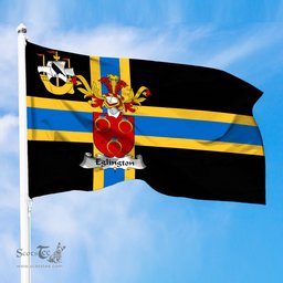ScotsTee Shop Scottish Eglington Coat of Arms in Flag of Caithness Scotland