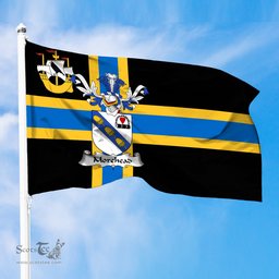ScotsTee Shop Scottish Morehead Coat of Arms in Flag of Caithness Scotland