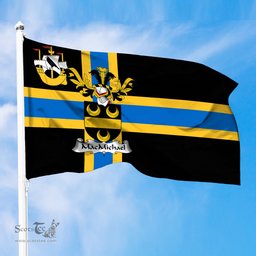 ScotsTee Shop Scottish MacMichael Coat of Arms in Flag of Caithness Scotland