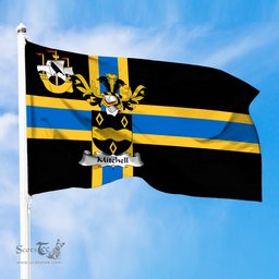 ScotsTee Shop Scottish Mitchell Coat of Arms in Flag of Caithness Scotland