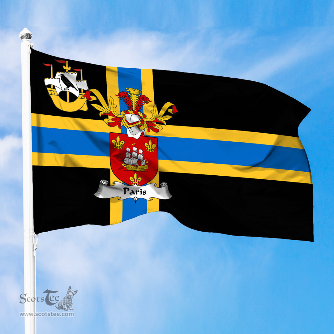ScotsTee Shop Scottish Paris Coat of Arms in Flag of Caithness Scotland