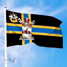 ScotsTee Shop Scottish MacCorquodale Coat of Arms in Flag of Caithness Scotland