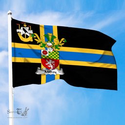 ScotsTee Shop Scottish Milroy Coat of Arms in Flag of Caithness Scotland