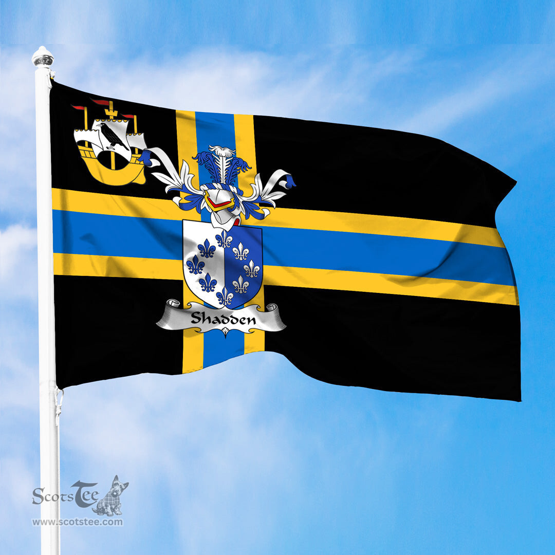 ScotsTee Shop Scottish Shadden Coat of Arms in Flag of Caithness Scotland