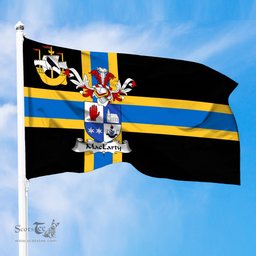ScotsTee Shop Scottish MacLarty Coat of Arms in Flag of Caithness Scotland