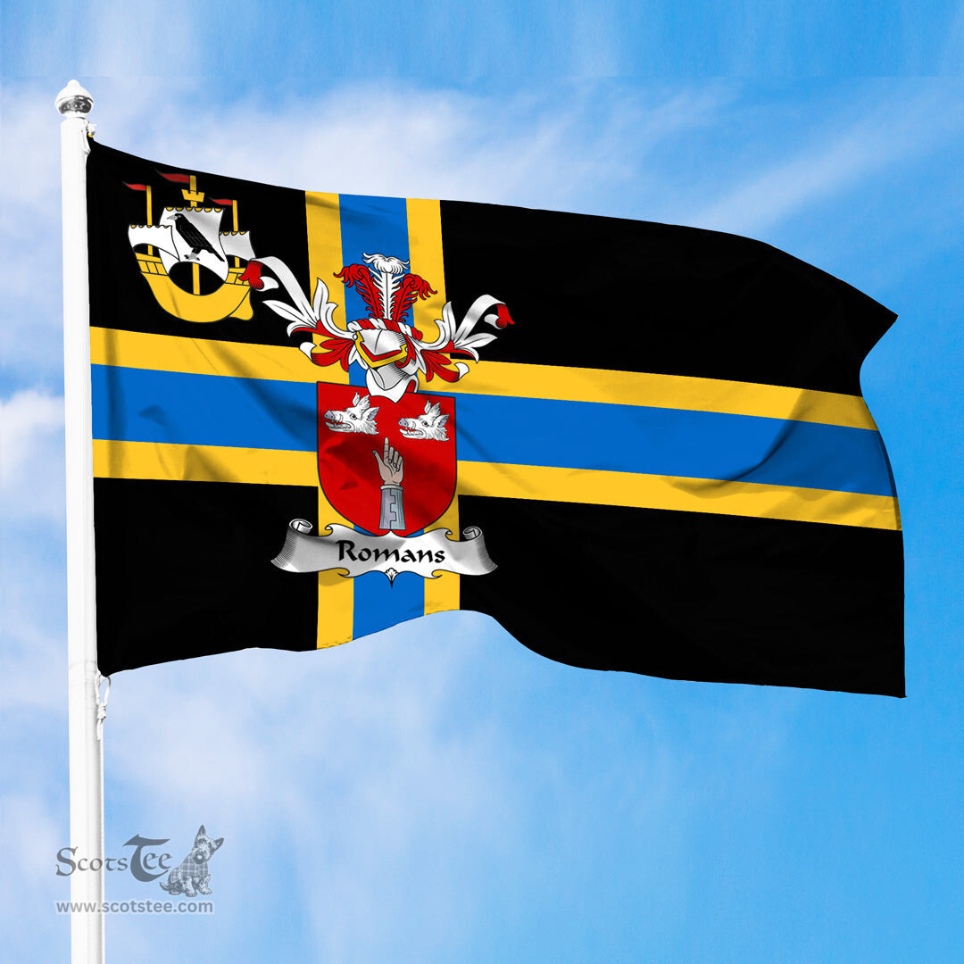 ScotsTee Shop Scottish Romans Coat of Arms in Flag of Caithness Scotland