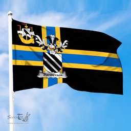ScotsTee Shop Scottish Sanderson Coat of Arms in Flag of Caithness Scotland