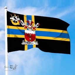 ScotsTee Shop Scottish Liston Coat of Arms in Flag of Caithness Scotland
