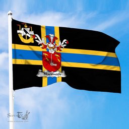 ScotsTee Shop Scottish Naesmith Coat of Arms in Flag of Caithness Scotland