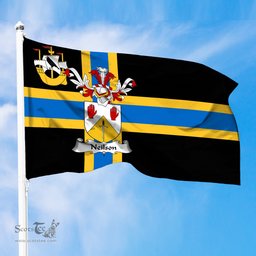 ScotsTee Shop Scottish Neilson Coat of Arms in Flag of Caithness Scotland
