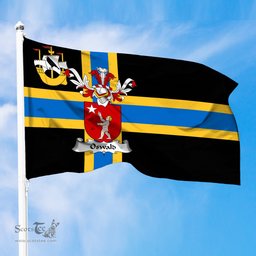 ScotsTee Shop Scottish Oswald _Encyclopaedia Heraldica Coat of Arms in Flag of Caithness Scotland