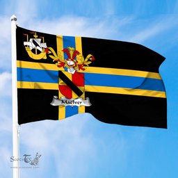 ScotsTee Shop Scottish MacIver or MacIvor Coat of Arms in Flag of Caithness Scotland