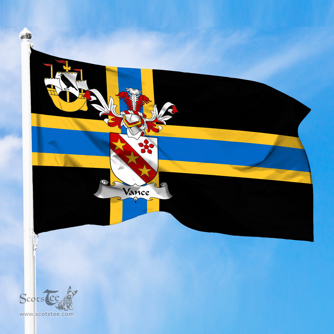 ScotsTee Shop Scottish Vance Coat of Arms in Flag of Caithness Scotland
