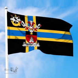 ScotsTee Shop Scottish Templeton Coat of Arms in Flag of Caithness Scotland
