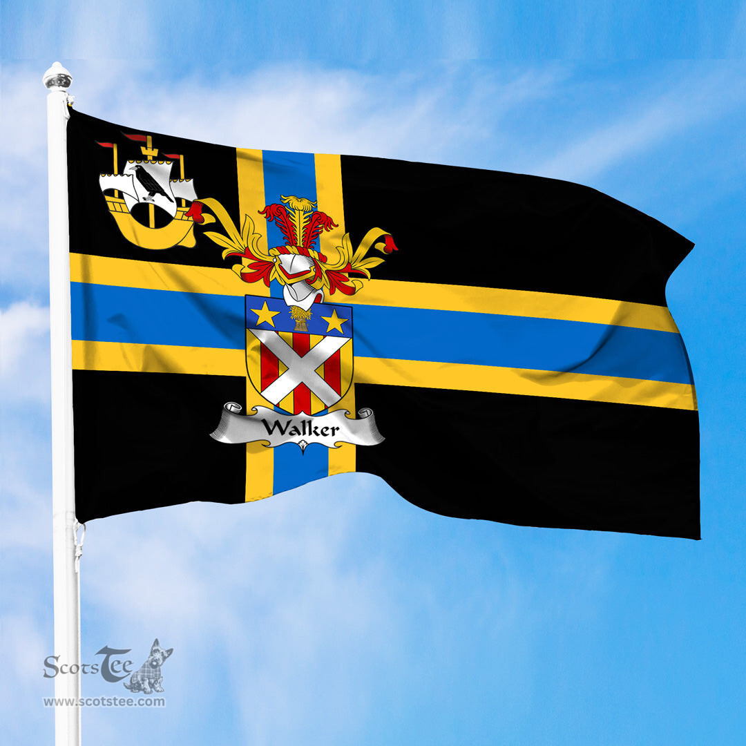 ScotsTee Shop Scottish Walker Coat of Arms in Flag of Caithness Scotland