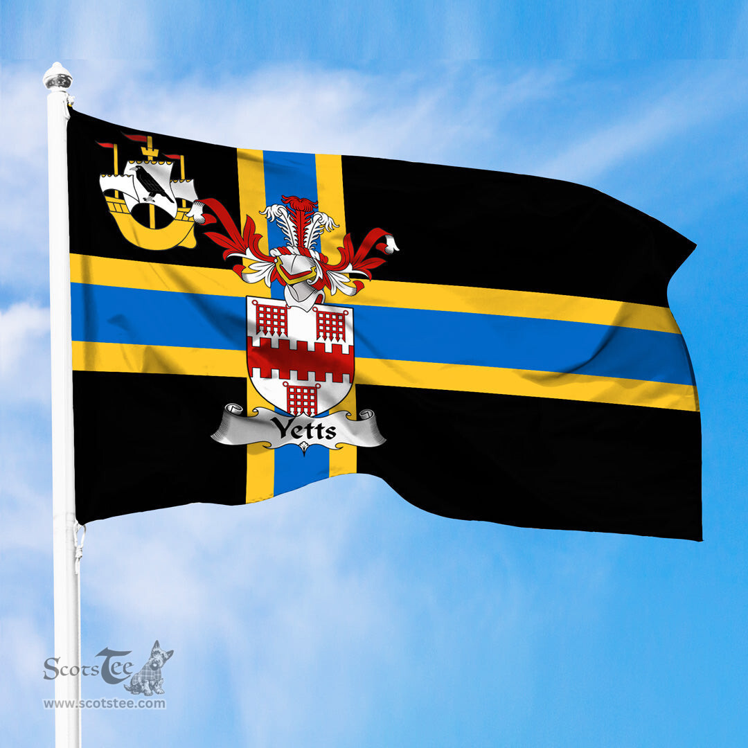 ScotsTee Shop Scottish Yetts Coat of Arms in Flag of Caithness Scotland